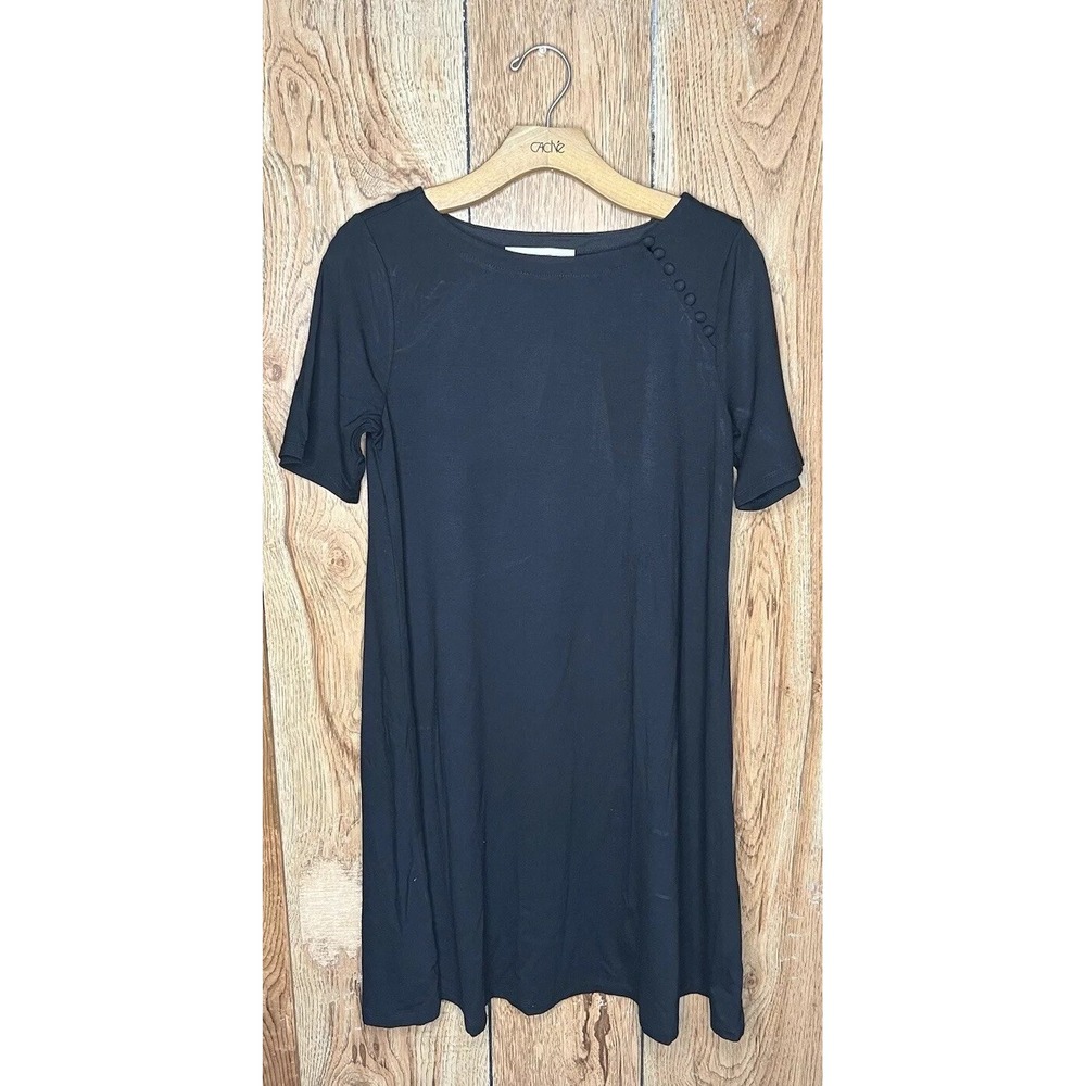 Ann Taylor LOFT Black Short Sleeve Formal T Shirt Dress‎ Size S